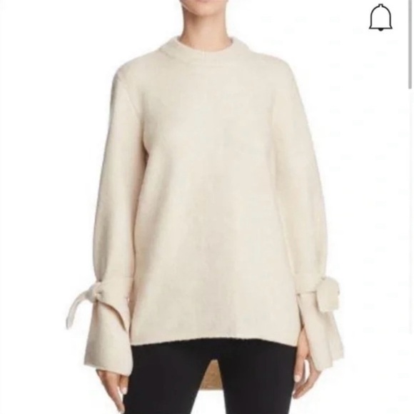 Anthropologie Sweaters - Anthropologie J.O.A. Oversized Tie Sleeve Fisherman Chunky Sweater Knit Cream XS
